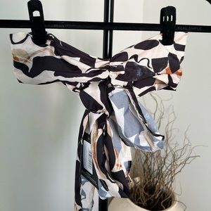 NWT Black Geo Print Cross Front Bralette